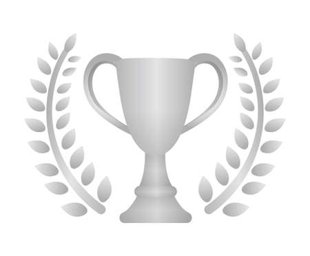 Trophy cup icon illustration. Silver (2nd place)のイラスト素材