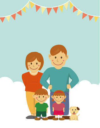 Family illustration / letter size (no text)のイラスト素材