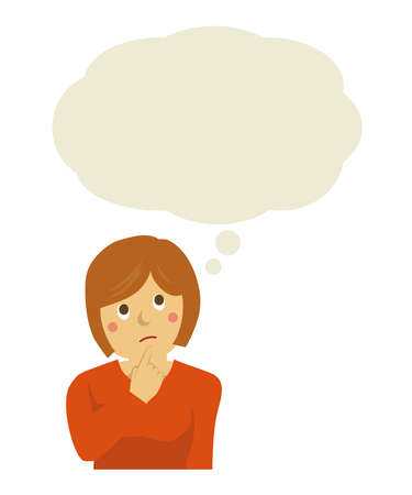 Woman thinking vectorのイラスト素材