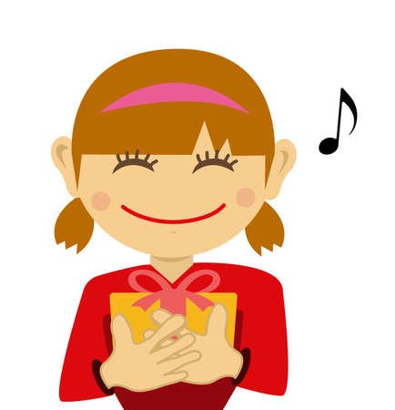 joyful woman Vector illustration isolated on white background.のイラスト素材