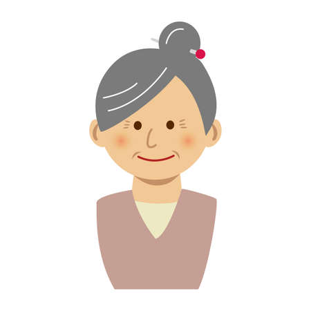 Old woman illustration on white background.のイラスト素材