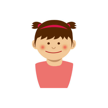 A girl illustration on white background.のイラスト素材