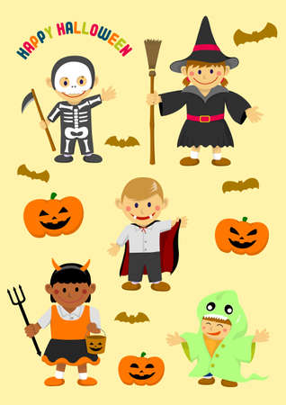 Halloween costume kidsのイラスト素材