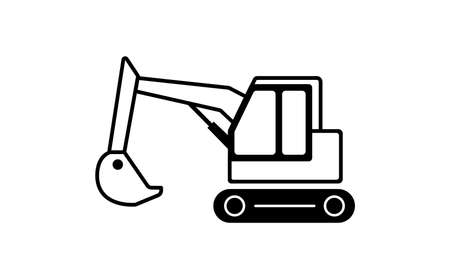 Excavator illustration.のイラスト素材