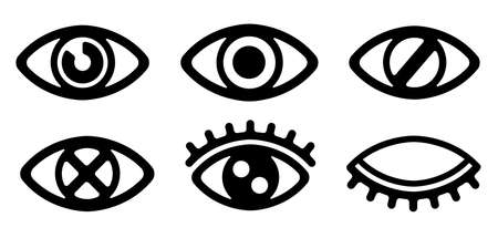 Eye set on white background, vector illustration.のイラスト素材