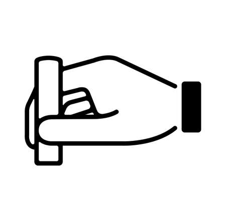 Illustration of Japanese way of providing seal icon.のイラスト素材