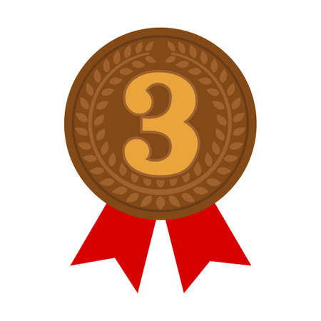 ranking medal icon illustration. 3rd place (bronze)のイラスト素材