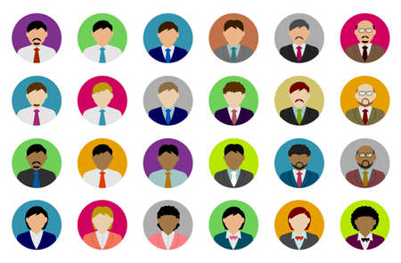 Hand drawn business person avatar illustration setのイラスト素材