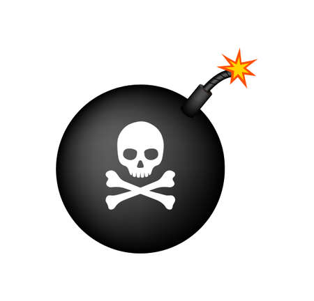 Bomb with skull mark illustraton