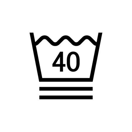 laundry symbol icon (Machine wash warm /gentle or delicate)のイラスト素材