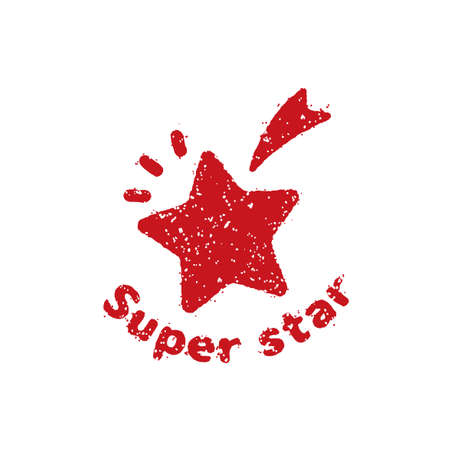 rubber stamp icon (for teachers using at school) and Super star.のイラスト素材