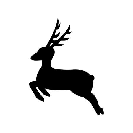 reindeer silhouette illustrationのイラスト素材