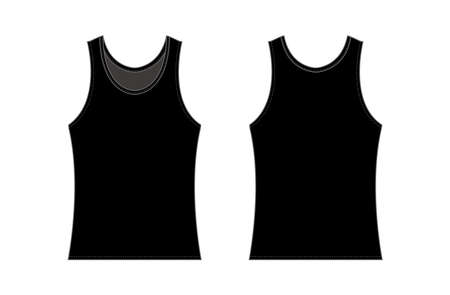 women's tank top template illustration / blackのイラスト素材