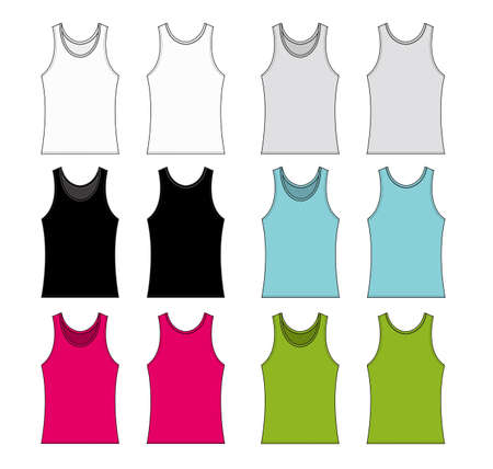women's tank top template illustration setのイラスト素材