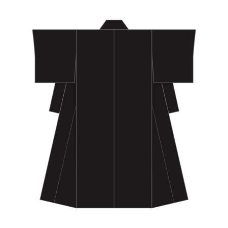 Japanese kimono template illustration (black)のイラスト素材
