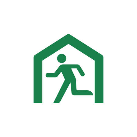 public safety sign (pictogram) and Evacuation centerのイラスト素材
