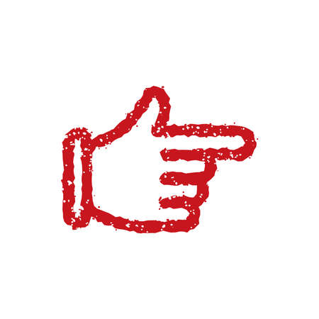 rubber stamp icon (finger arrow)のイラスト素材