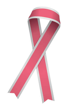 Awareness ribbon illustration (pink & silver)のイラスト素材