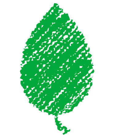 Leaf illustration (handwriting style/Colored pencil stroke)のイラスト素材