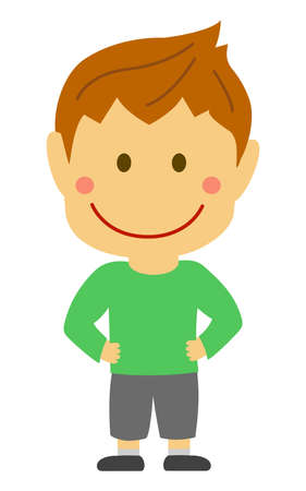 Cartoon deformed male person vector ( boy,kids,teenager)のイラスト素材