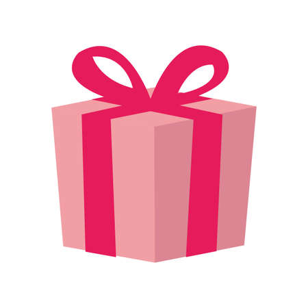 Gift box ( present box ) flat vector illustrationのイラスト素材