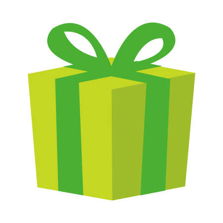 Gift box ( present box ) flat vector illustrationのイラスト素材