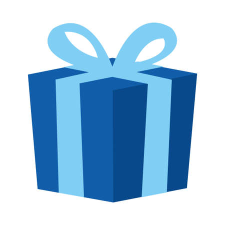Gift box ( present box ) flat vector illustrationのイラスト素材