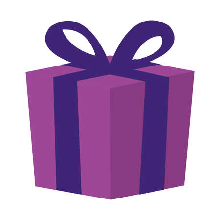 Gift box ( present box ) flat vector illustrationのイラスト素材