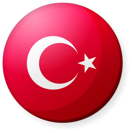 Circular country flag icon (button badge ) / turkeyのイラスト素材