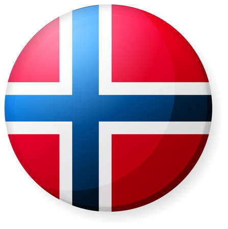 Circular country flag icon (illustration button badge ) / Norwayのイラスト素材
