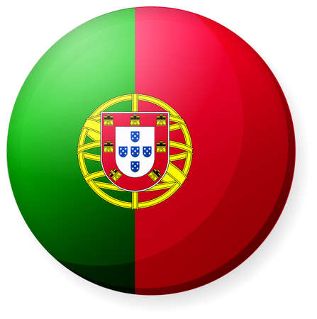 Circular country flag icon (illustration button badge ) / Portugalのイラスト素材