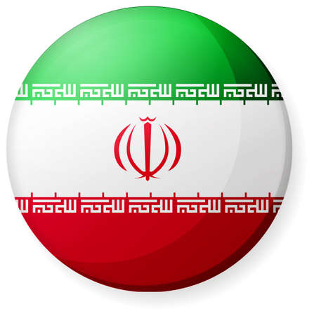 Circular country flag icon illustration ( button badge ) / Iranのイラスト素材