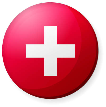 Circular country flag icon (button badge ) / Switzerlandのイラスト素材