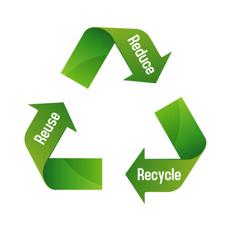 Recycle 3 arrows vector illustration ( ecology, 3R / recycle, reuse, reduce)のイラスト素材