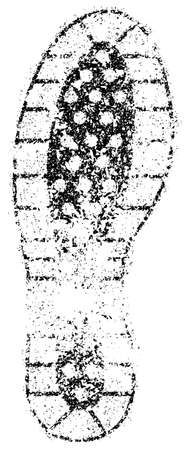 Grunge human shoe print (shoe mark) vector illustrationのイラスト素材