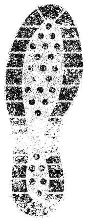 Grunge human shoe print (shoe mark) vector illustration