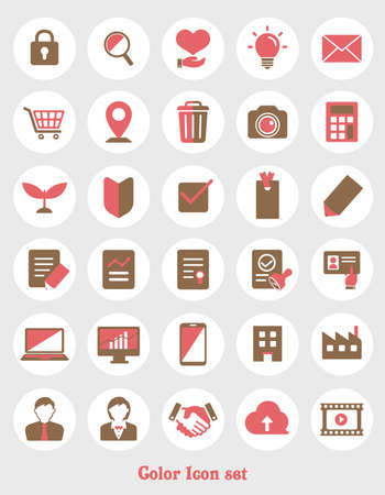 2 tones color vector icon illustration set ( for web designing etc.)のイラスト素材