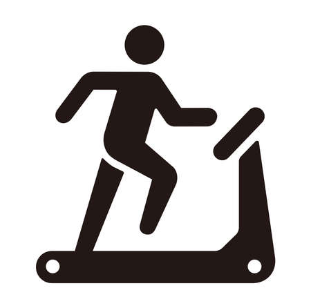 Treadmill, training, sports gym, exercise vector icon illustrationのイラスト素材