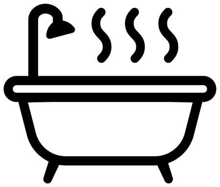 bathroom, bathtub/ Home appliance , furniture vector icon licerationのイラスト素材