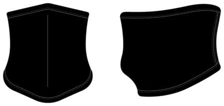 Neck Gier, neck warmer vector template illustration / blackのイラスト素材