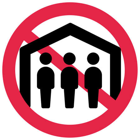 Social distance (coronavirus , covid-19) vector icon illustration / Prohibited Markのイラスト素材