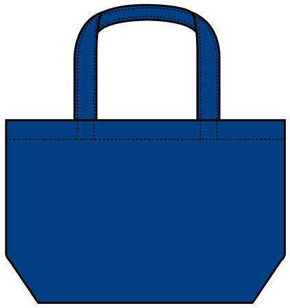 Small tote bag (ecobag , shopping bag) template vector illustration / blueのイラスト素材
