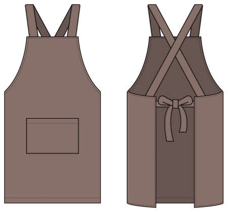 Aron vector template illustration (front/back) / brownのイラスト素材