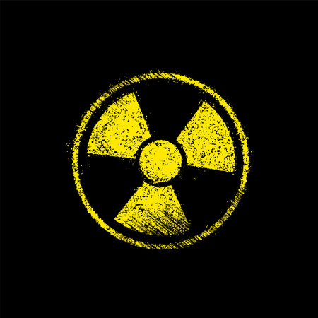 Grunge radiation symbol (toxic sign) vector illustrationのイラスト素材
