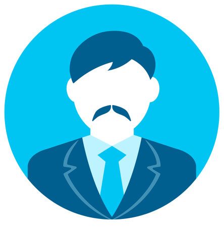 Circular avatar vector illustration (Male)のイラスト素材