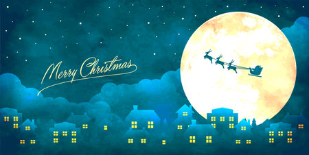 Merry christmas banner vector illustration ( vintage texture )のイラスト素材