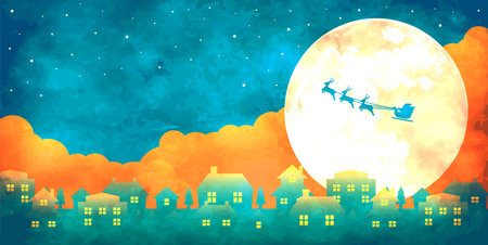 Merry christmas banner vector illustration ( vintage texture )のイラスト素材