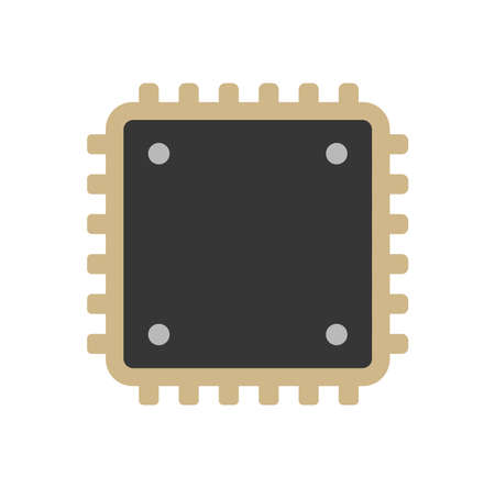 Computer CPU vector icon illustrationのイラスト素材