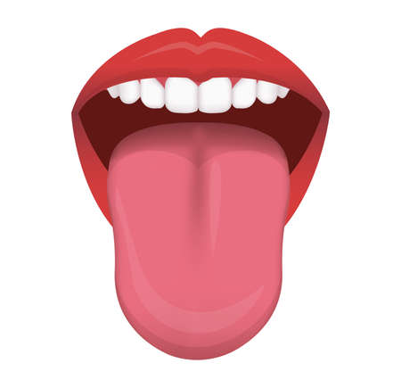 Healthy human tongue vector illustrationのイラスト素材