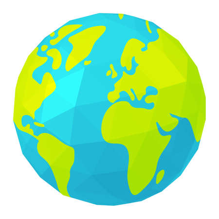 Vector Illustration of polygonized earth ( globe )のイラスト素材